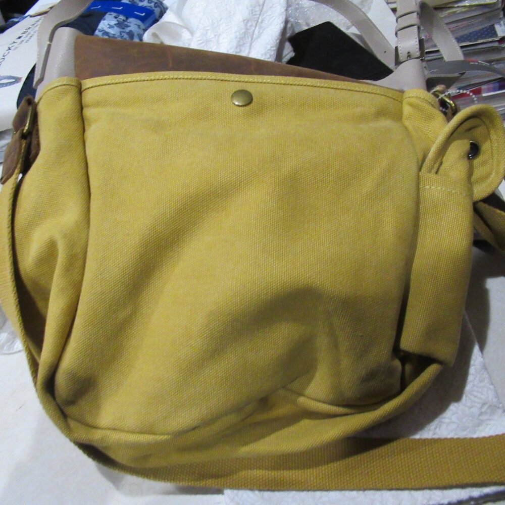 Crazy Lou Paris Hybrid Messenger Bag canvas leather - Picture 4 of 7